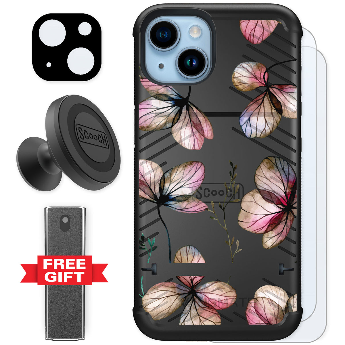Scooch Wingmate Dried Flowers for iPhone 14 — Defender Bundle