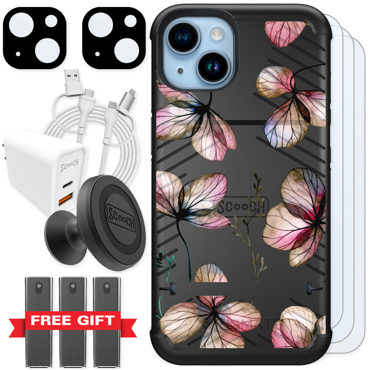 Scooch Wingmate Dried Flowers for iPhone 14 — Ultimate Bundle