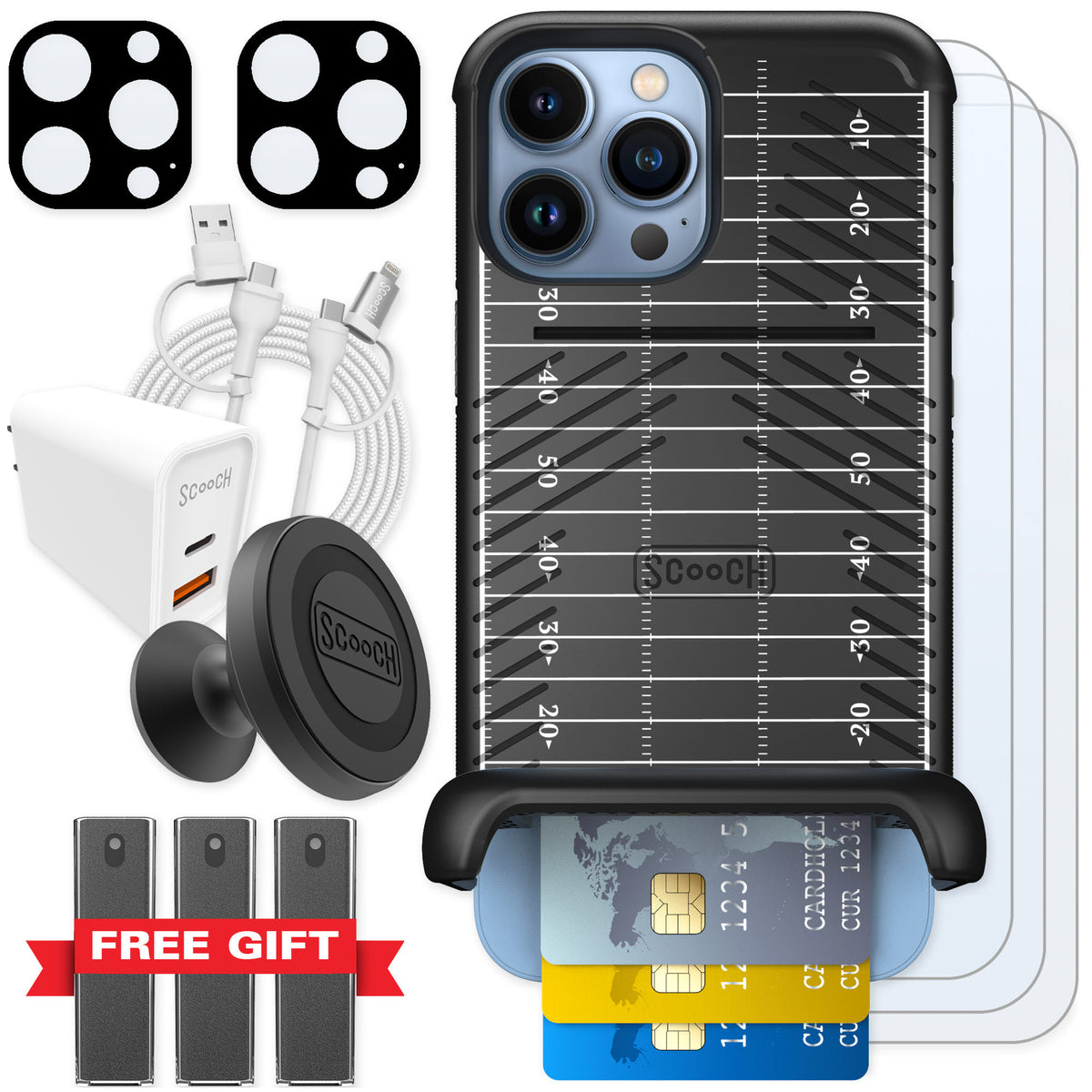 Scooch Wingmate Yard Lines for iPhone 13 Pro Max — Ultimate Bundle