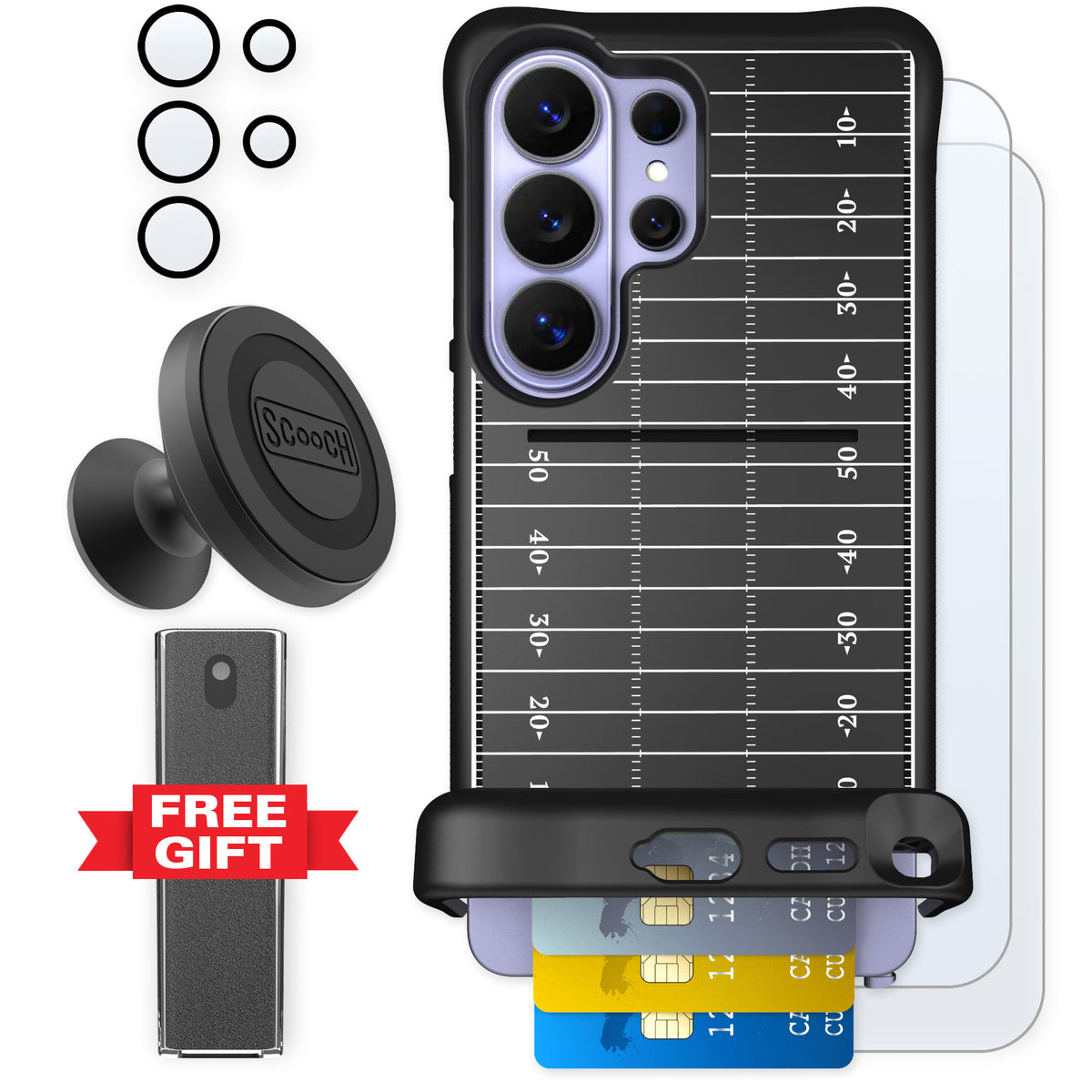Scooch Wingmate Yard Lines for Galaxy S26 Ultra — Defender Bundle