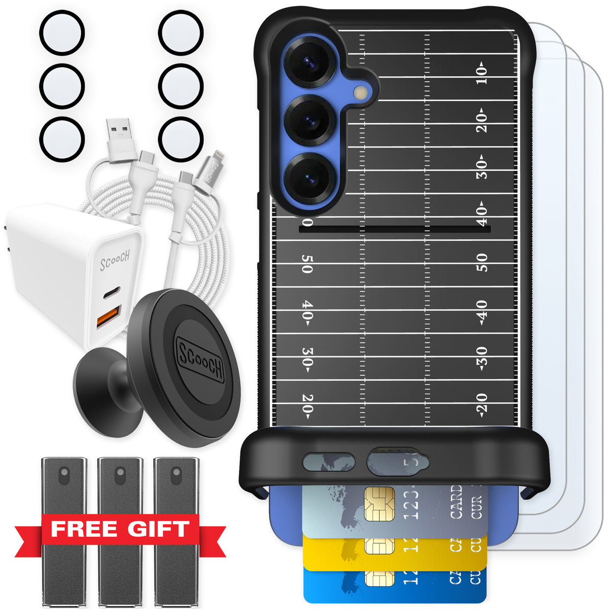 Scooch Wingmate Yard Lines for Galaxy S25+ — Ultimate Bundle
