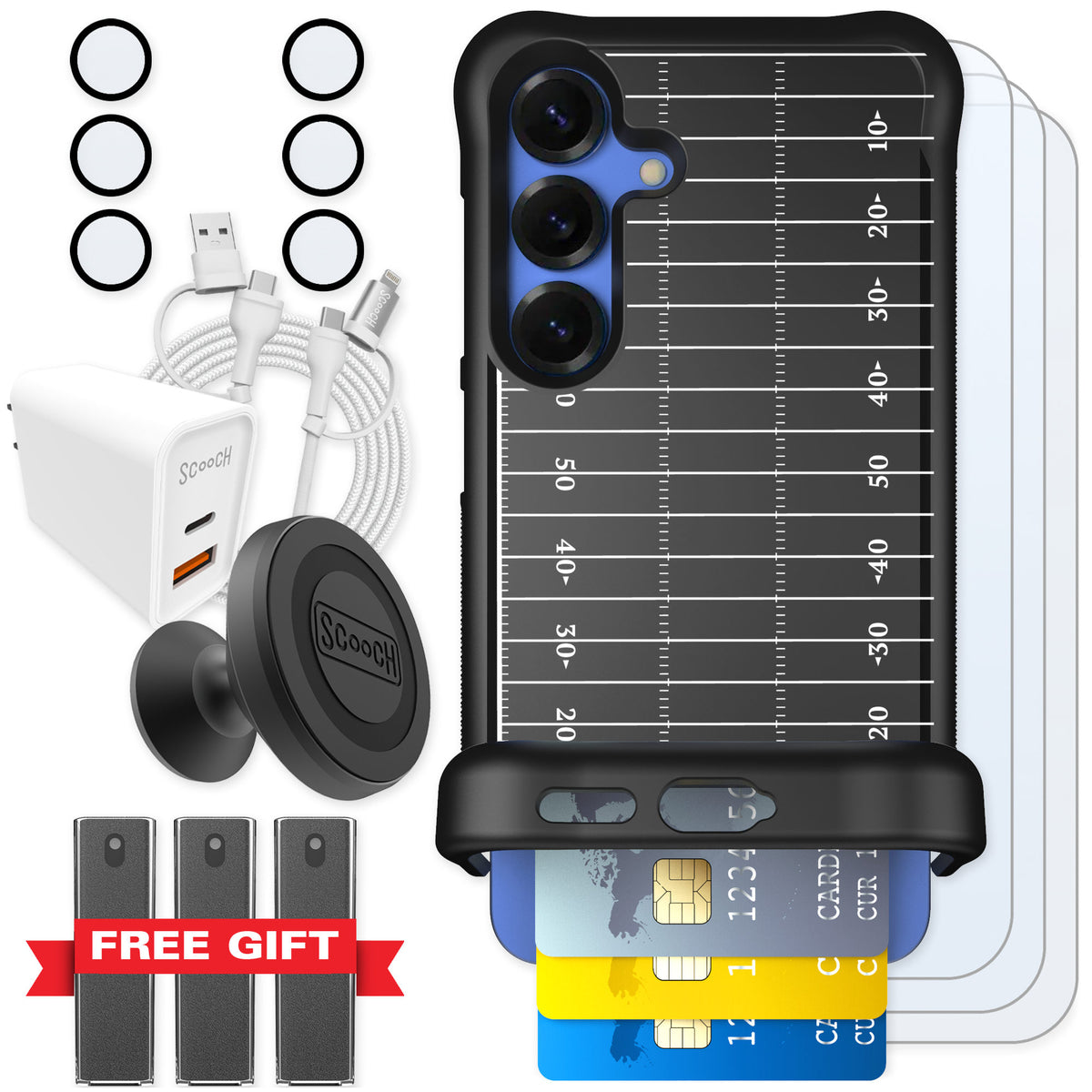 Scooch Wingmate Yard Lines for Galaxy S25 — Ultimate Bundle