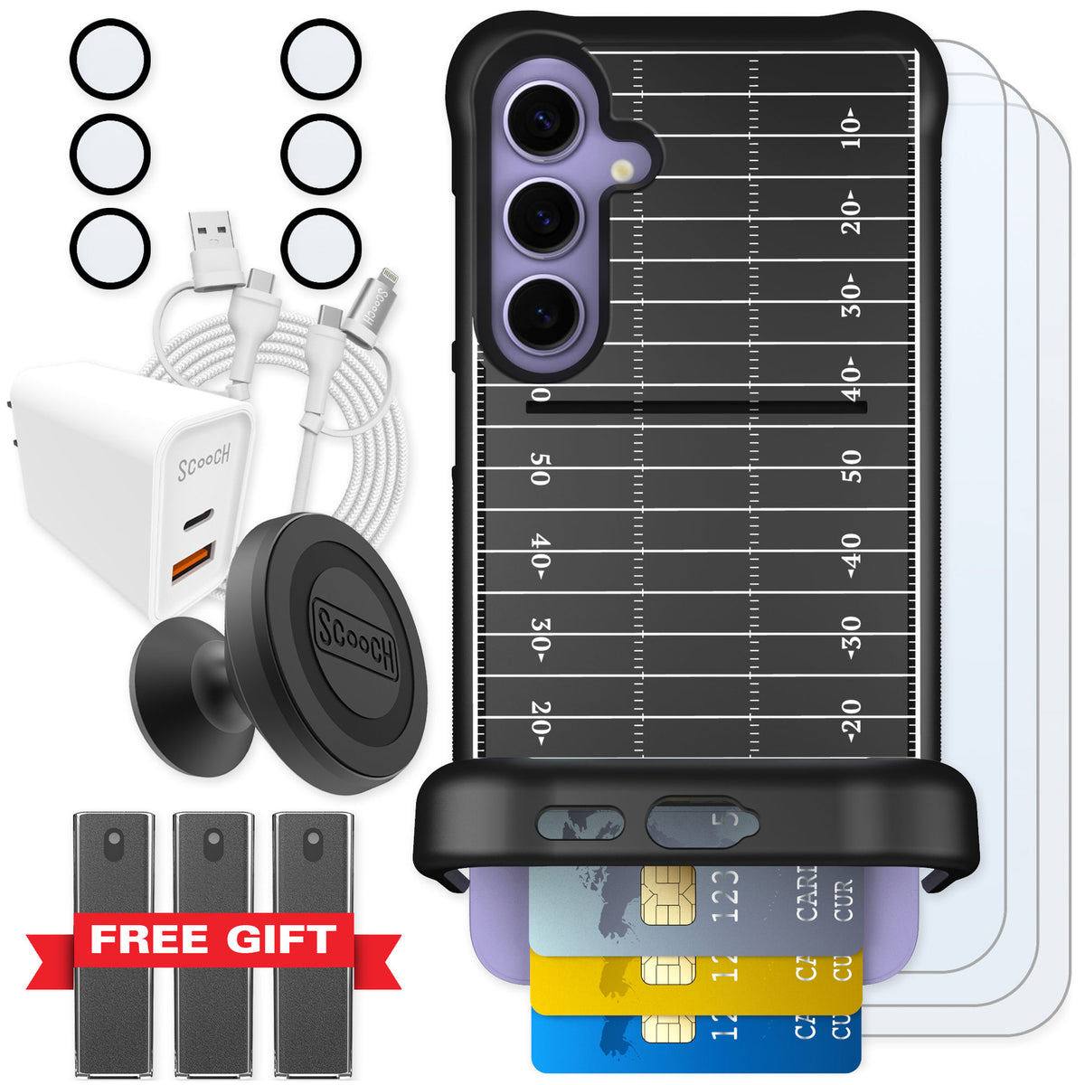 Scooch Wingmate Yard Lines for Galaxy S24+ — Ultimate Bundle