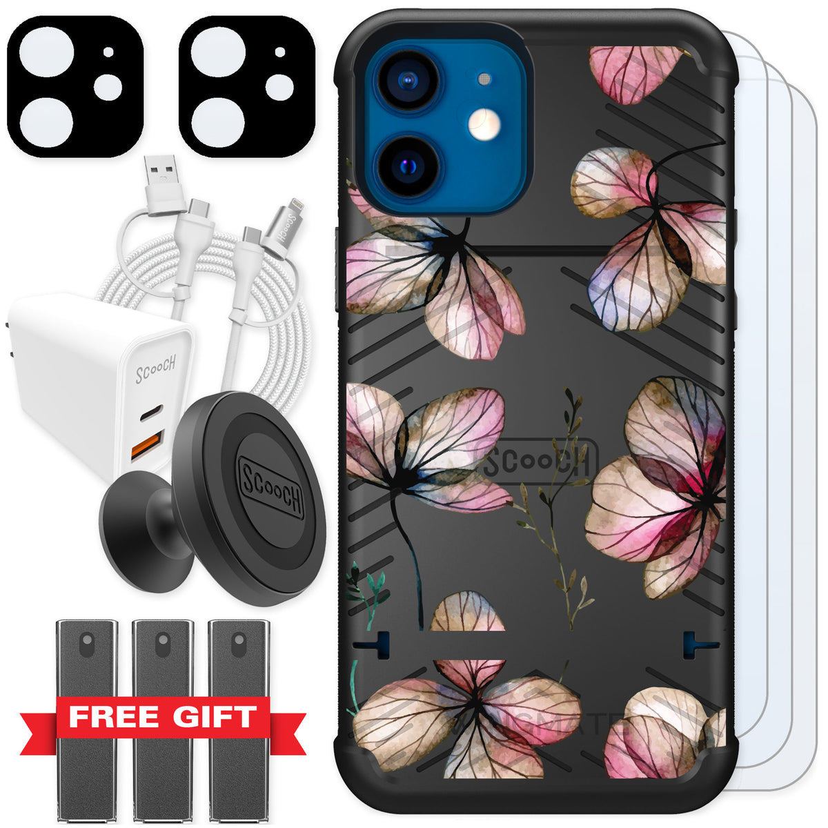 Scooch Wingmate Dried Flowers for iPhone 12 — Ultimate Bundle