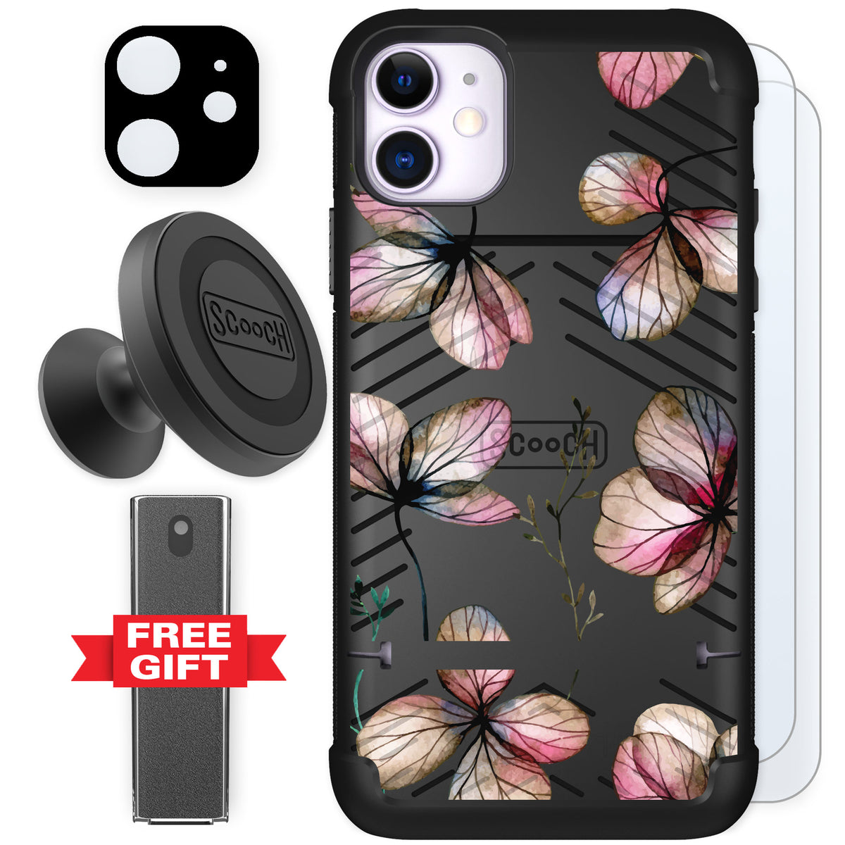 Scooch Wingmate Dried Flowers for iPhone 11 — Defender Bundle