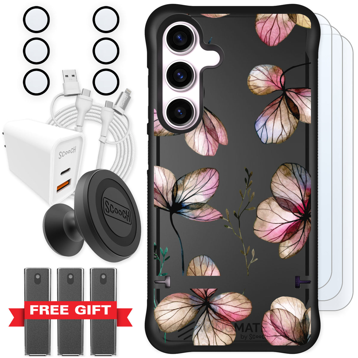 Scooch Wingmate Dried Flowers for Galaxy S24 — Ultimate Bundle