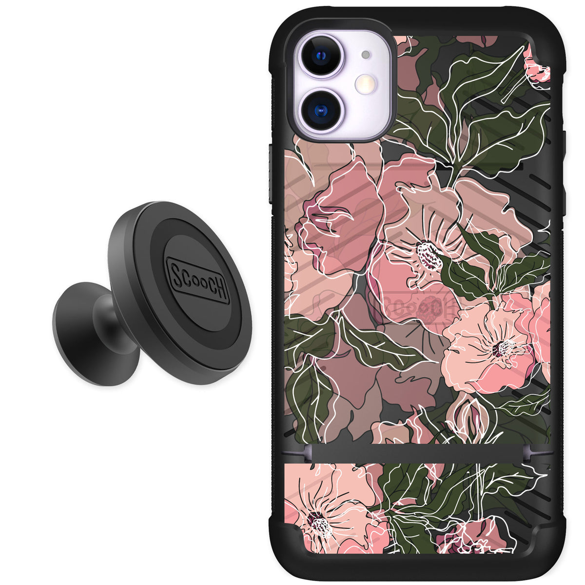 Scooch Wingmate Blush Botanical for iPhone 11 — Starter Bundle