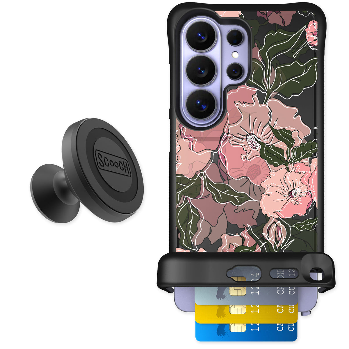 Scooch Wingmate Blush Botanical for Galaxy S26 Ultra — Starter Bundle