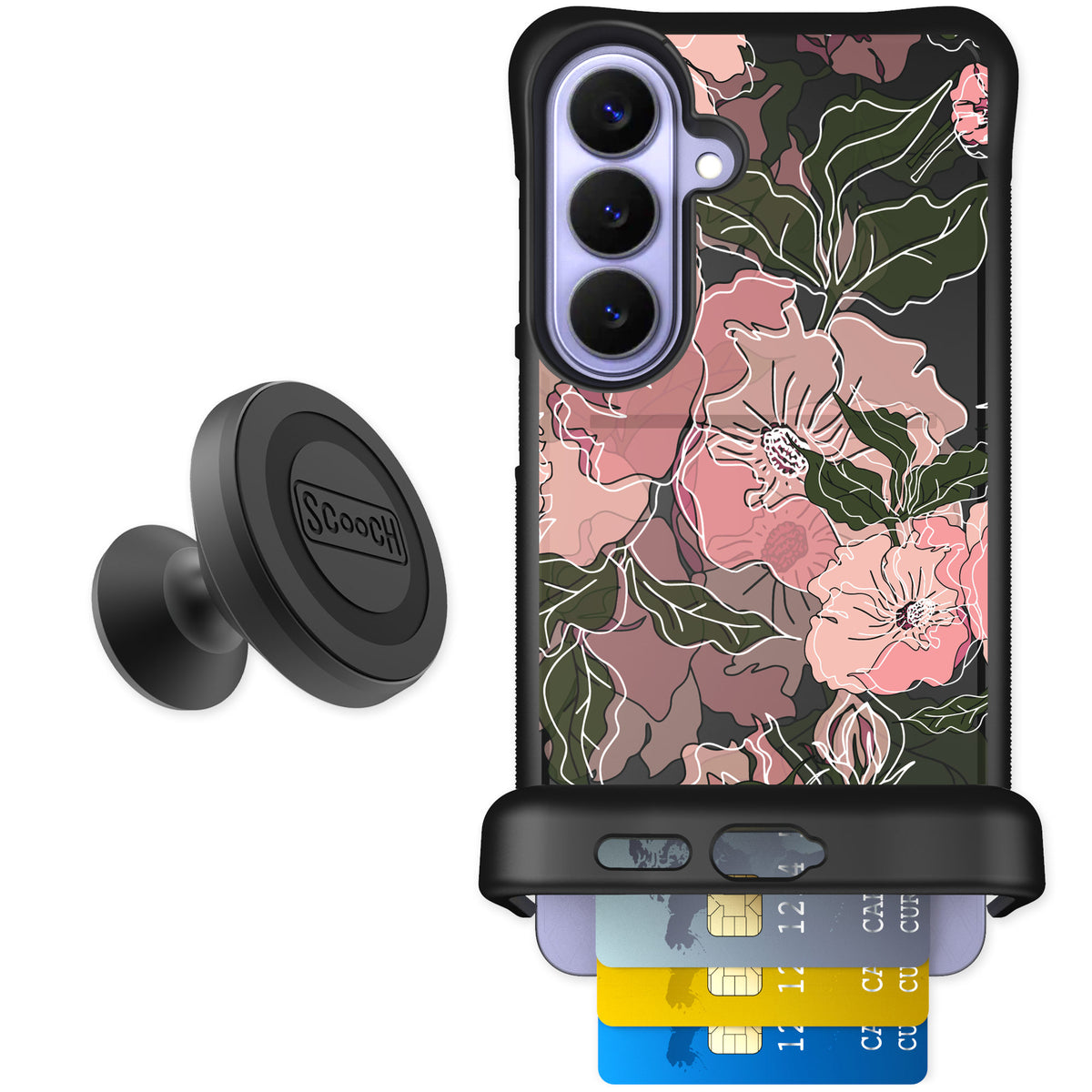 Scooch Wingmate Blush Botanical for Galaxy S26+ — Starter Bundle