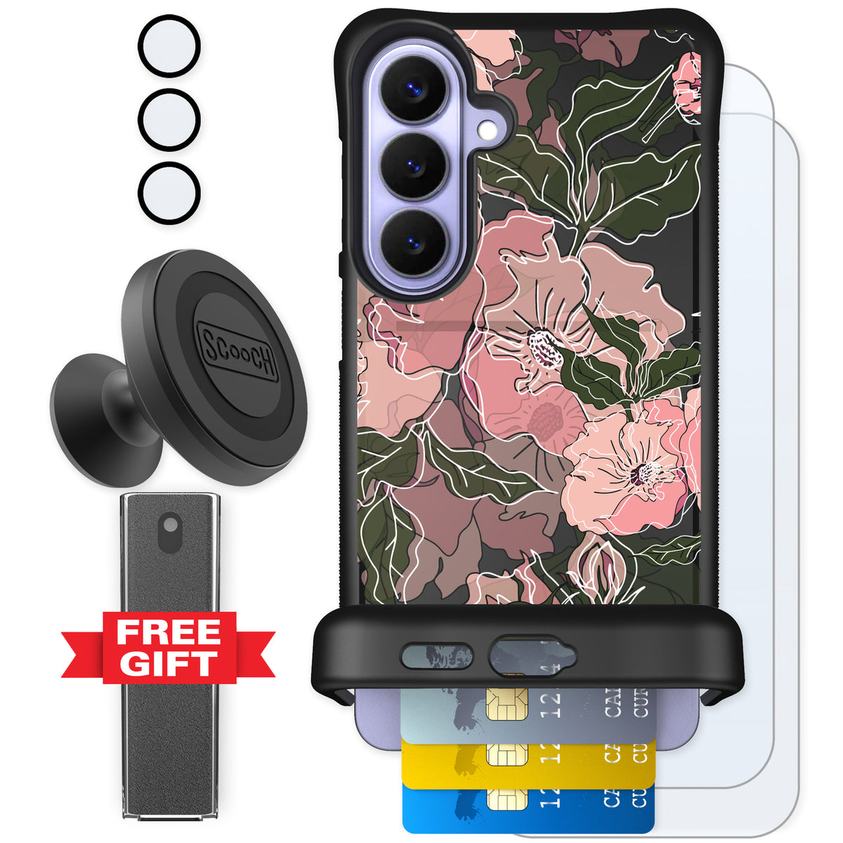 Scooch Wingmate Blush Botanical for Galaxy S26+ — Defender Bundle