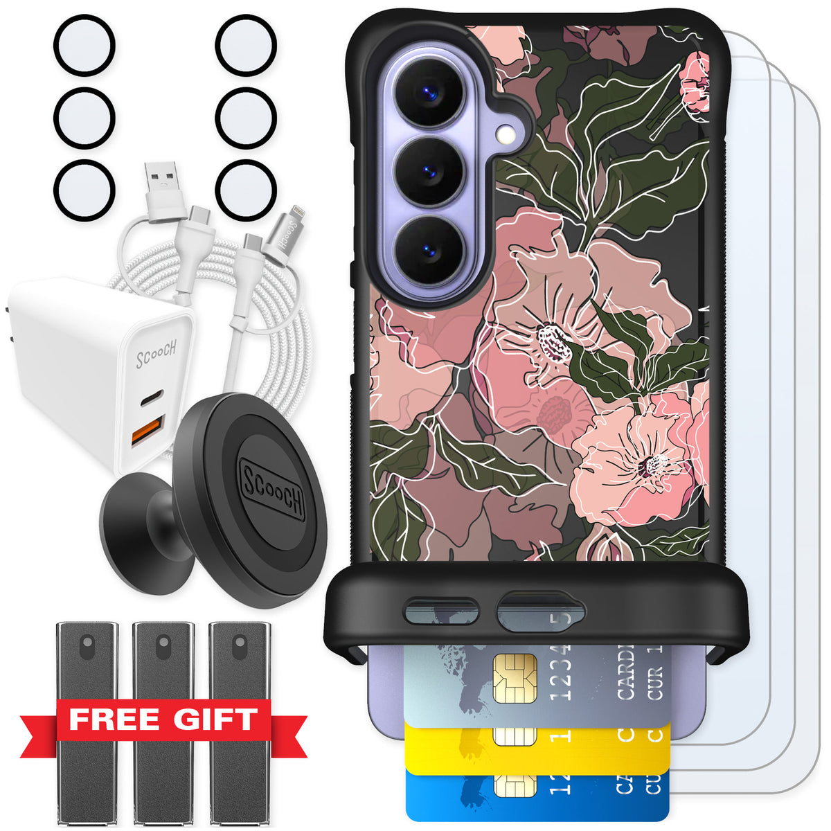 Scooch Wingmate Blush Botanical for Galaxy S26 — Ultimate Bundle