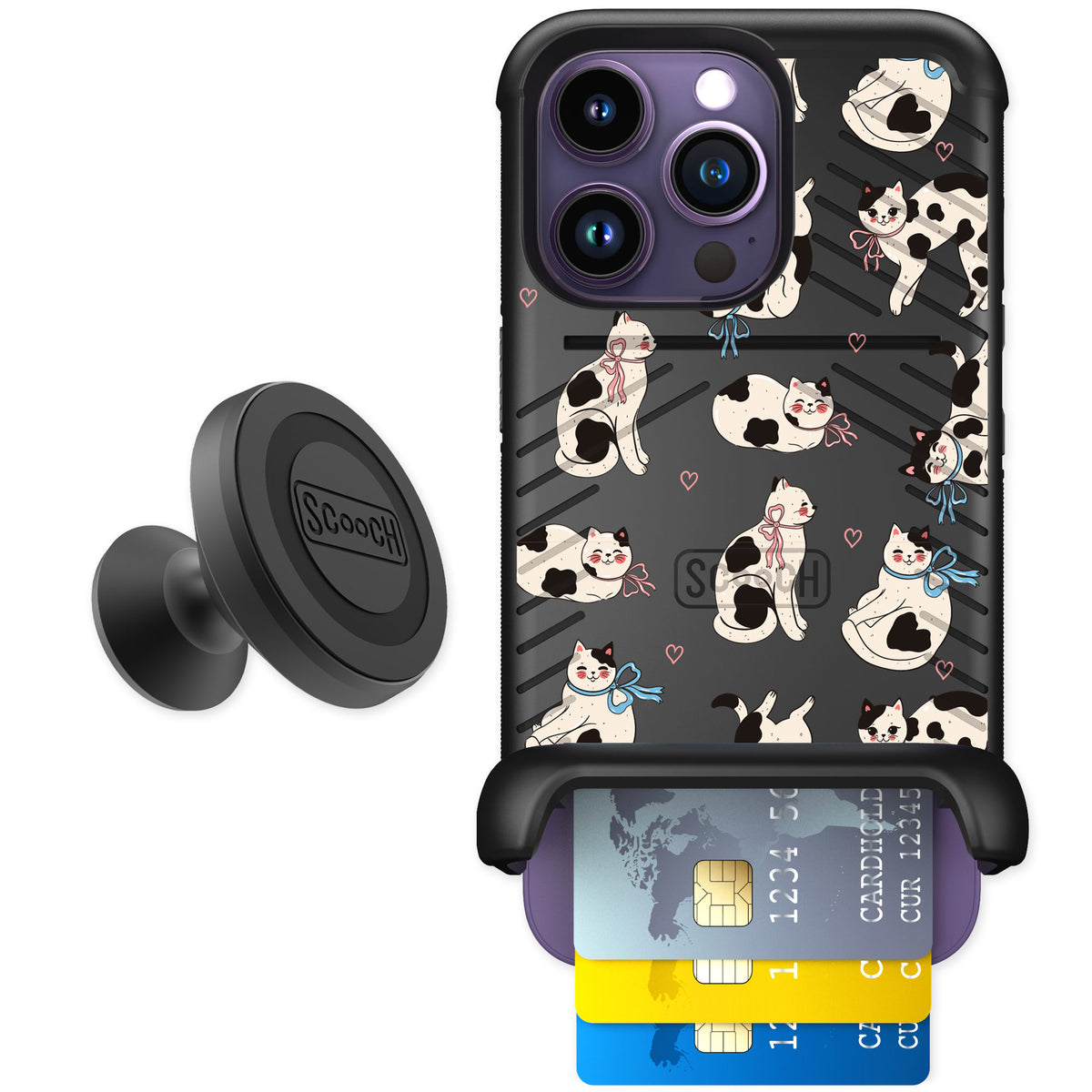 Scooch Wingmate Bow Kitties for iPhone 14 Pro — Starter Bundle