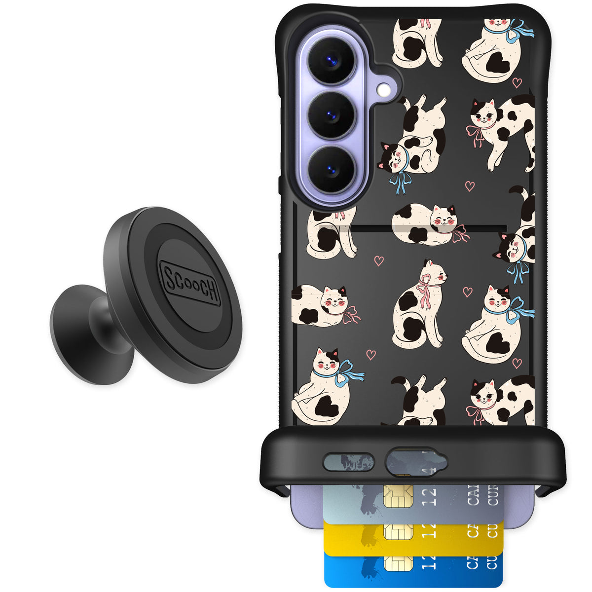 Scooch Wingmate Bow Kitties for Galaxy S26+ — Starter Bundle