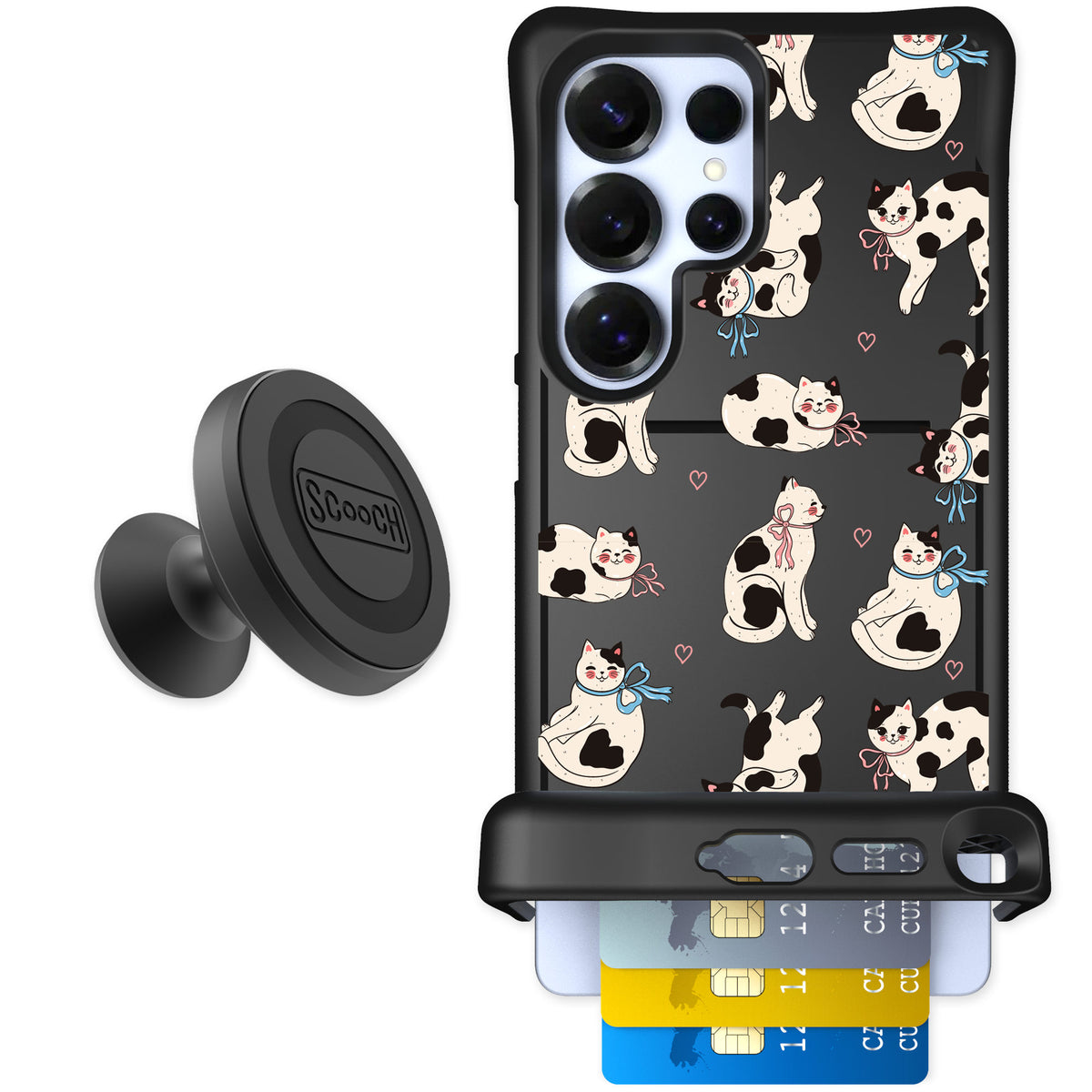 Scooch Wingmate Bow Kitties for Galaxy S25 Ultra — Starter Bundle