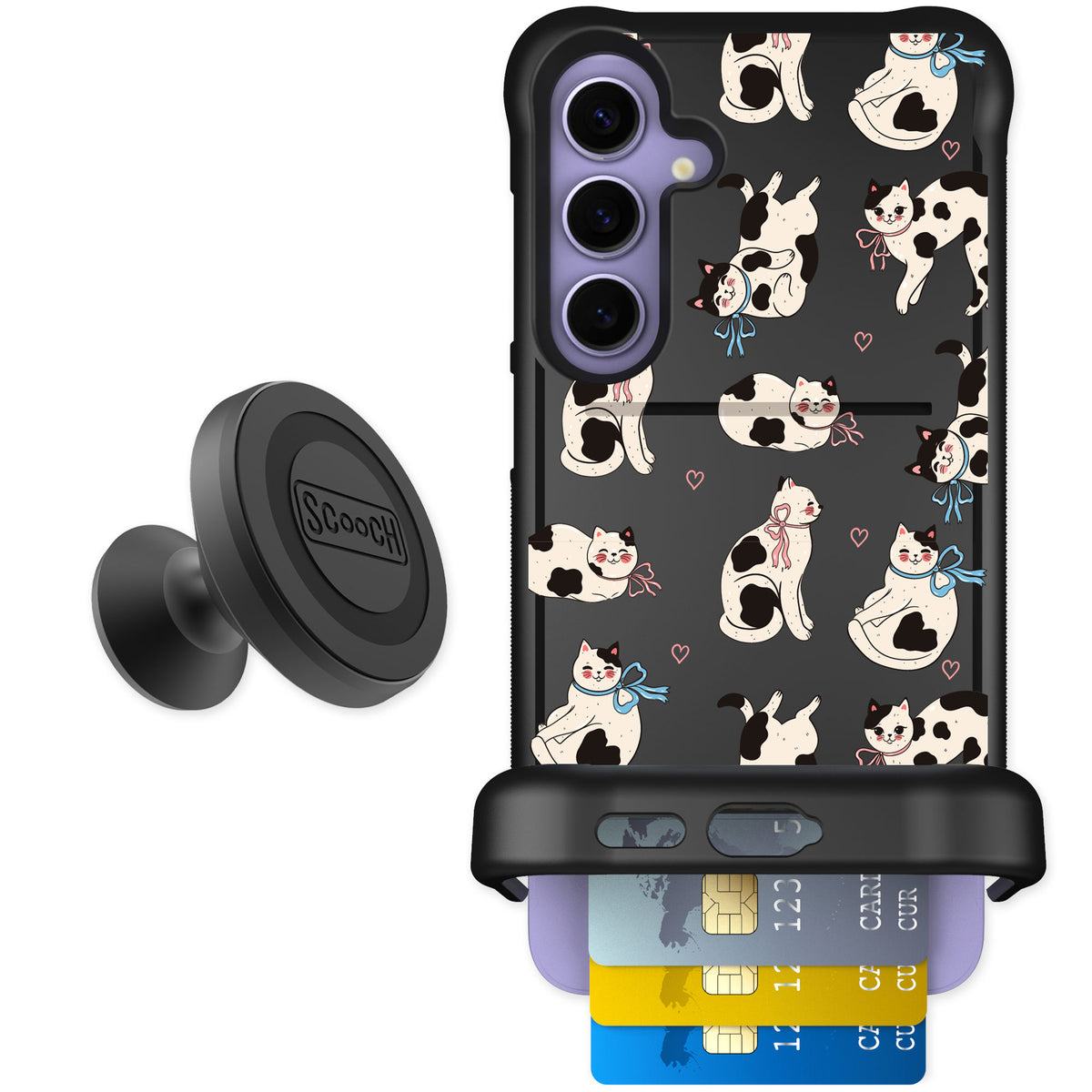 Scooch Wingmate Bow Kitties for Galaxy S24+ — Starter Bundle