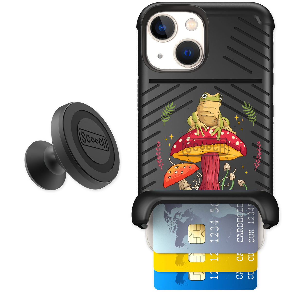 Scooch Wingmate Toadstool Frog for iPhone 13 mini — Starter Bundle