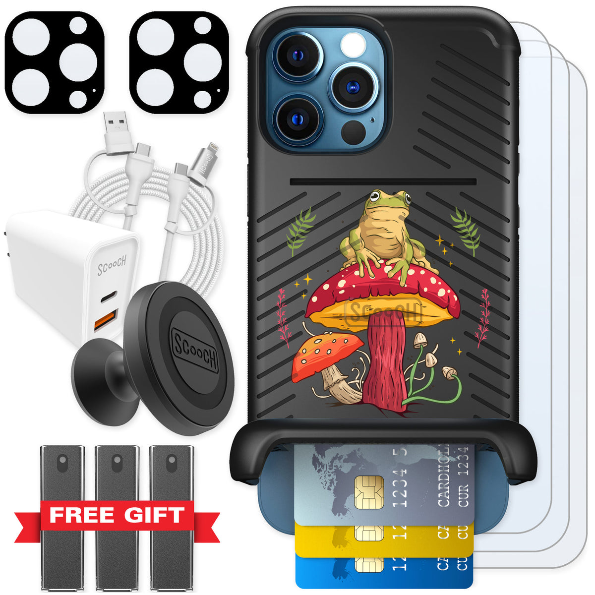 Scooch Wingmate Toadstool Frog for iPhone 12 Pro — Ultimate Bundle