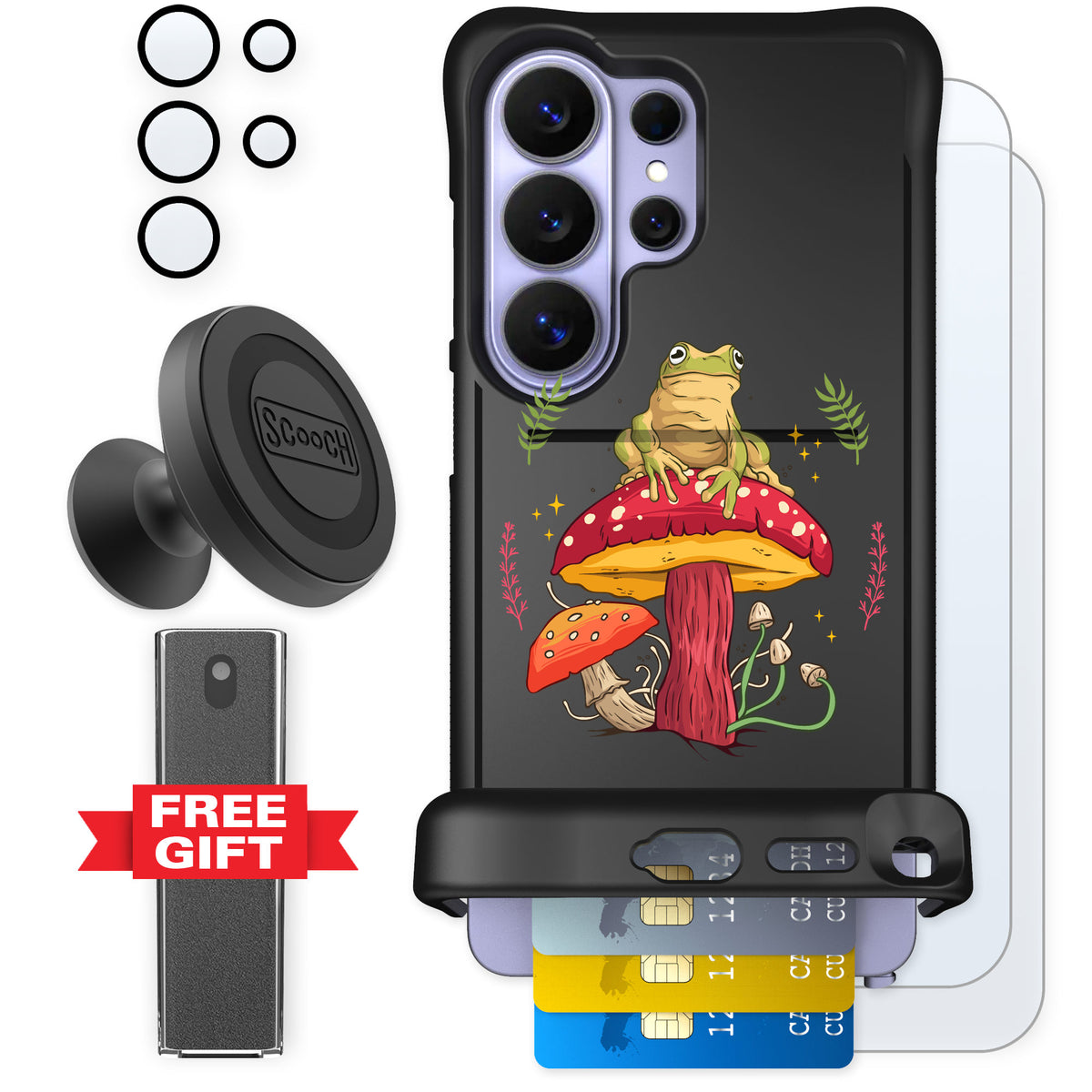 Scooch Wingmate Toadstool Frog for Galaxy S26 Ultra — Defender Bundle