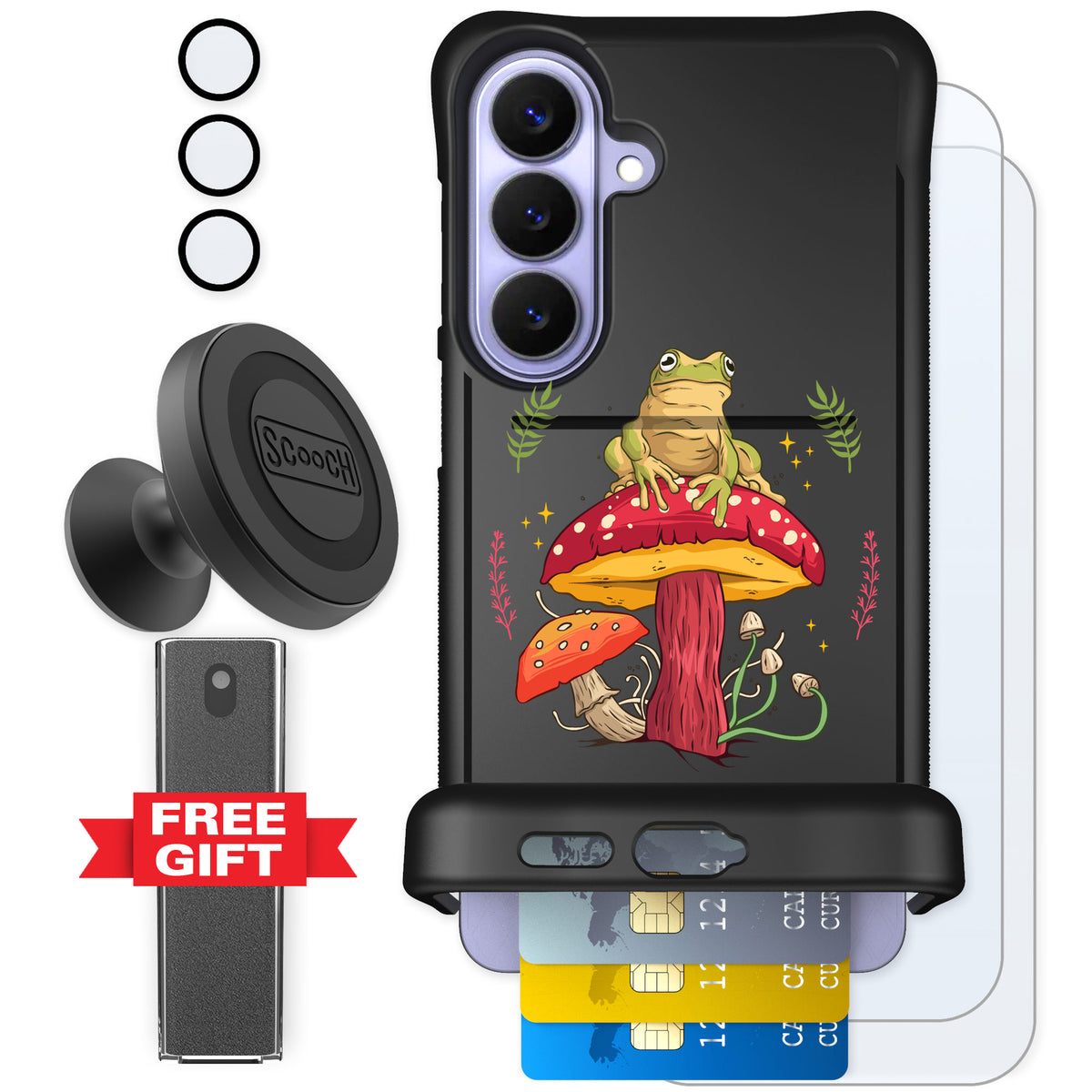 Scooch Wingmate Toadstool Frog for Galaxy S26+ — Defender Bundle