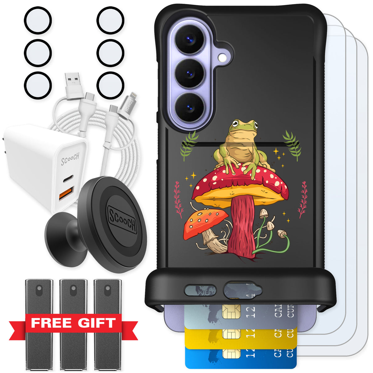 Scooch Wingmate Toadstool Frog for Galaxy S26+ — Ultimate Bundle