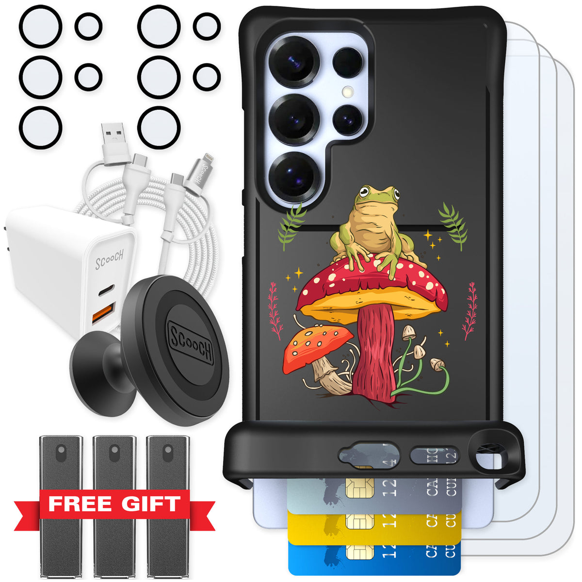 Scooch Wingmate Toadstool Frog for Galaxy S25 Ultra — Ultimate Bundle
