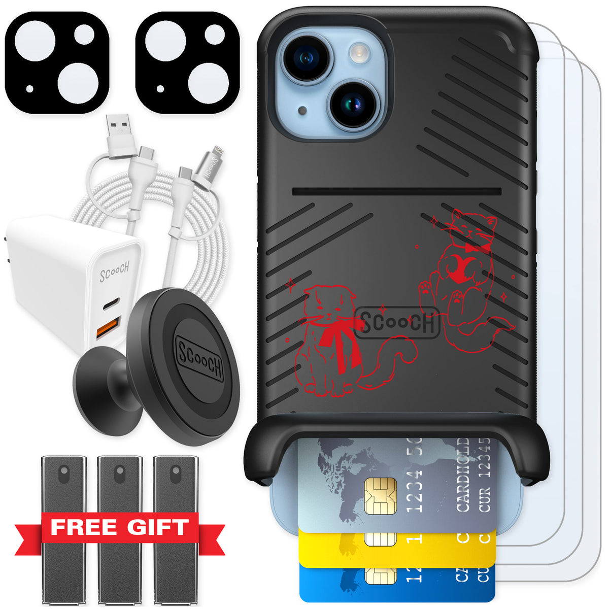 Scooch Wingmate Cupid's Cats for iPhone 14 — Ultimate Bundle