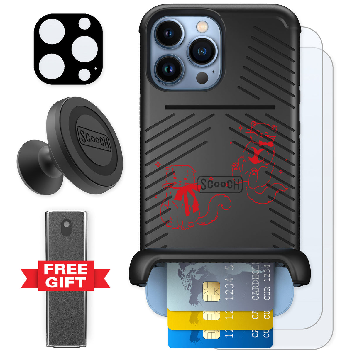 Scooch Wingmate Cupid's Cats for iPhone 13 Pro Max — Defender Bundle