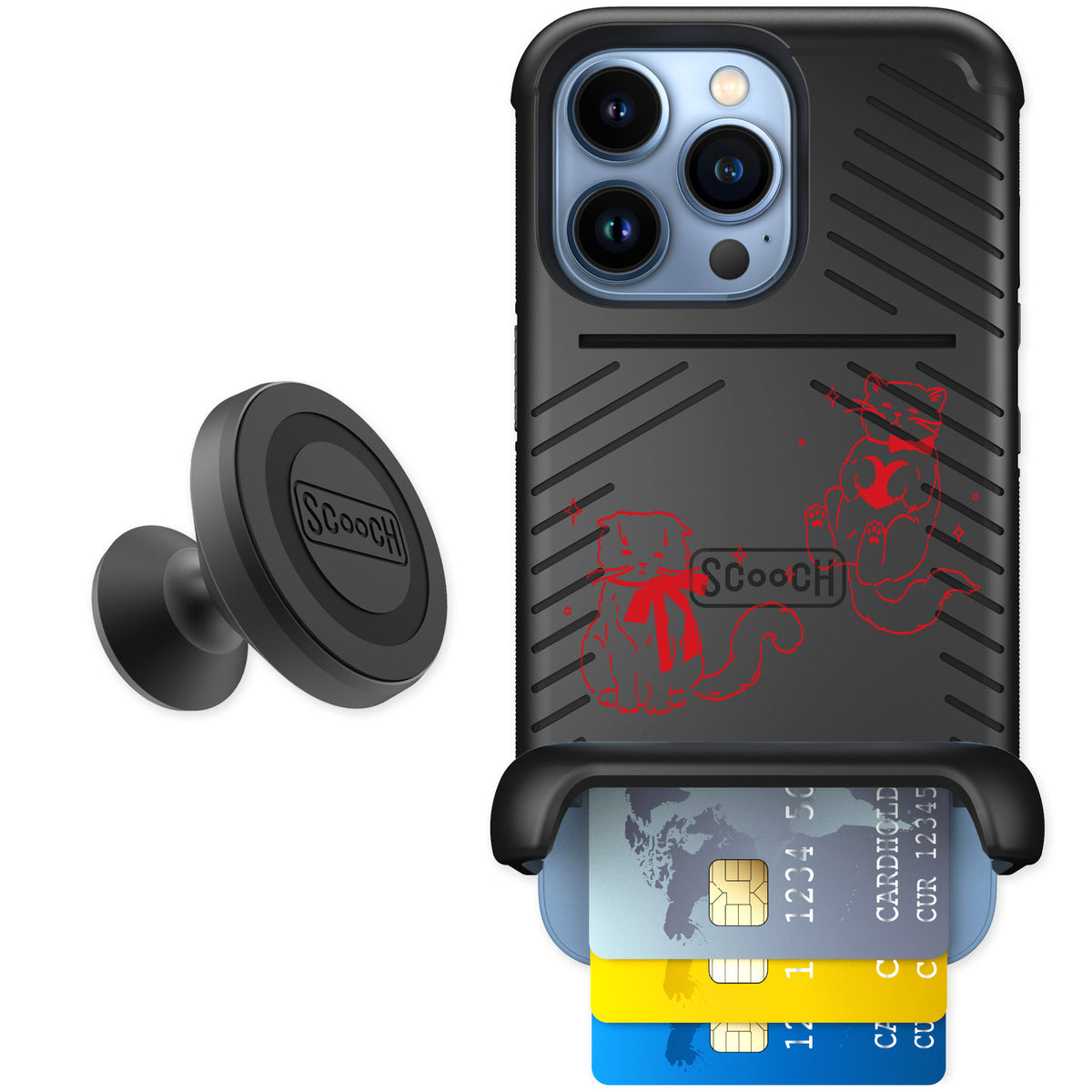 Scooch Wingmate Cupid's Cats for iPhone 13 Pro — Starter Bundle