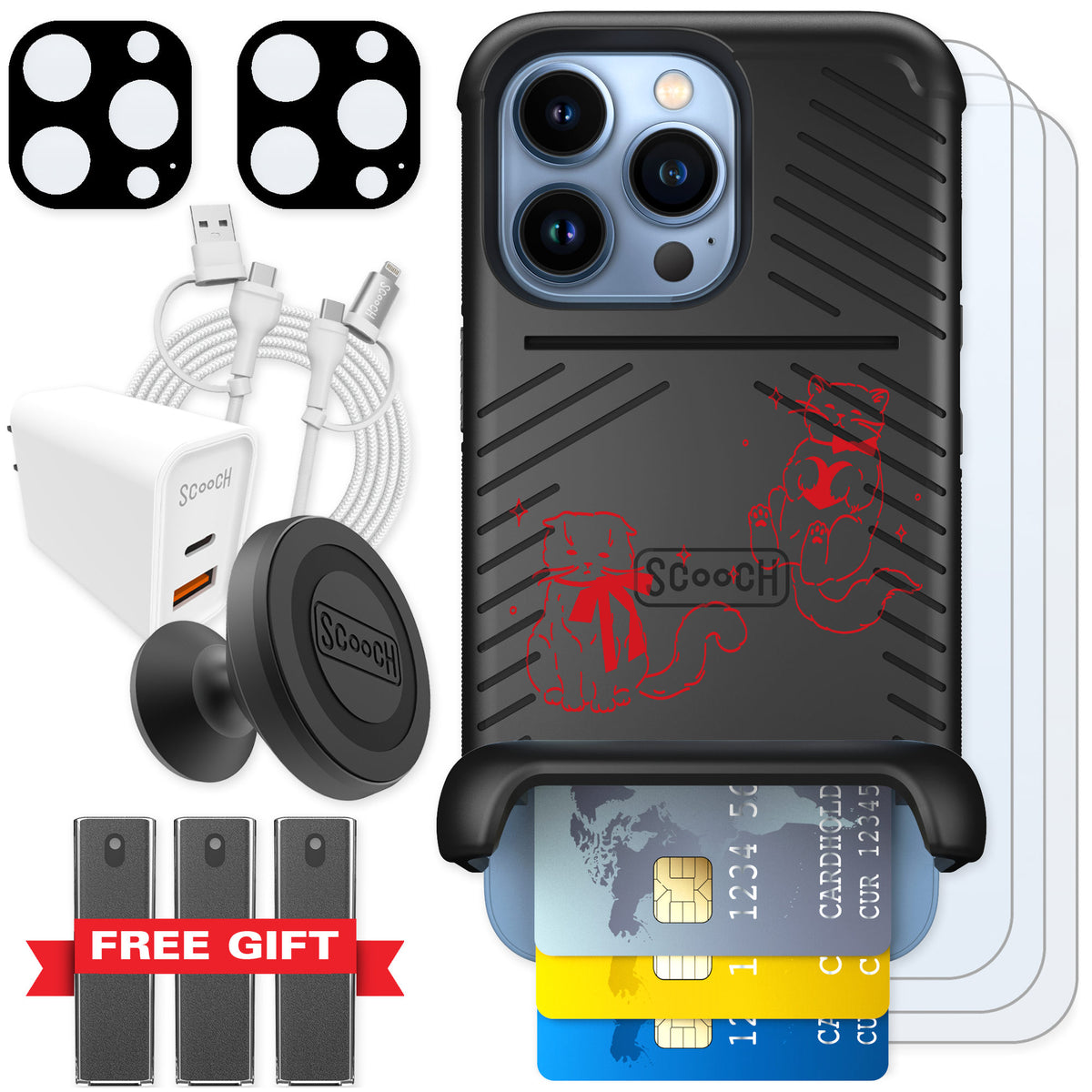 Scooch Wingmate Cupid's Cats for iPhone 13 Pro — Ultimate Bundle