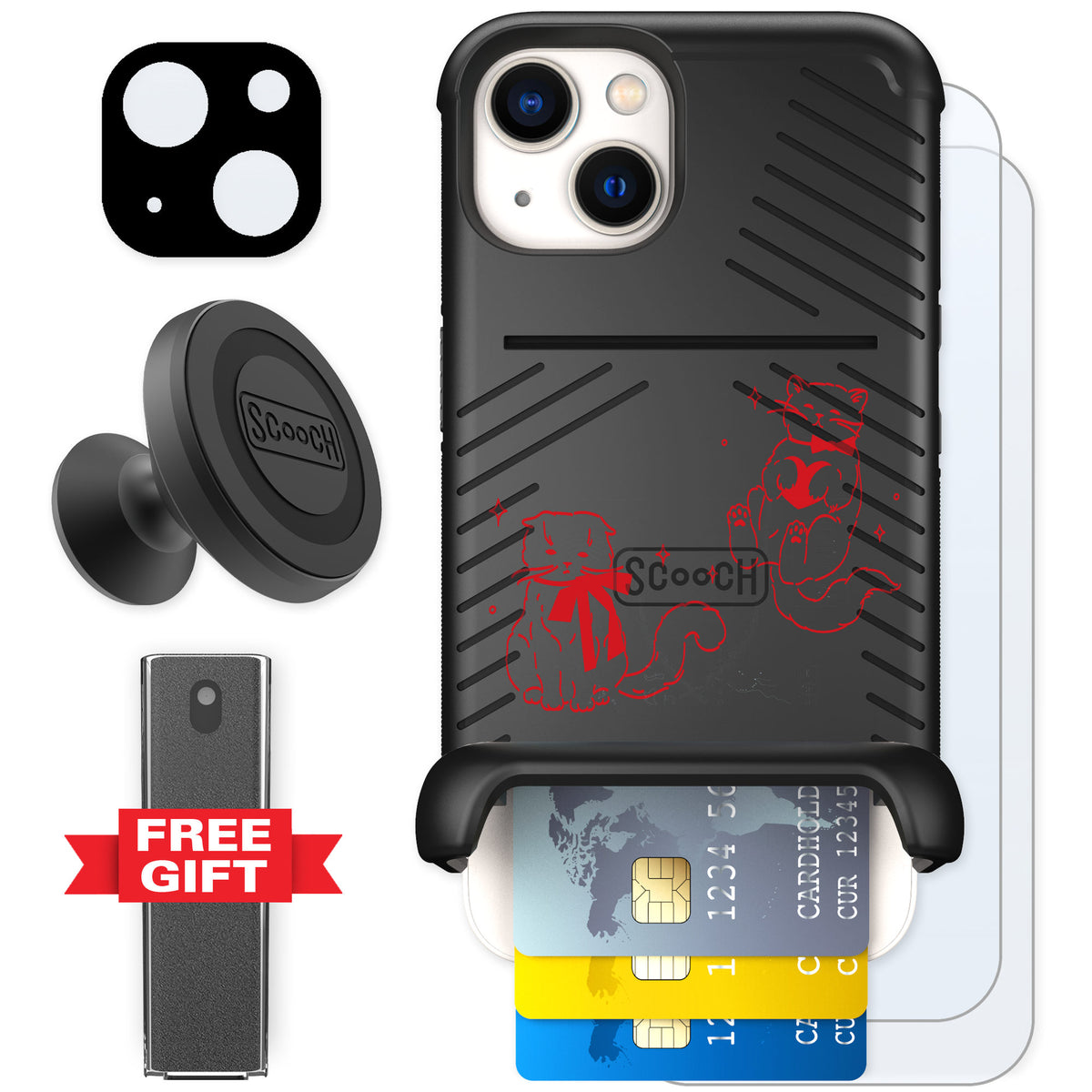 Scooch Wingmate Cupid's Cats for iPhone 13 — Defender Bundle
