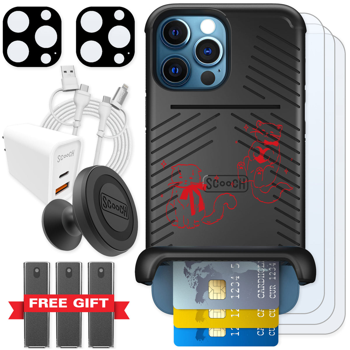 Scooch Wingmate Cupid's Cats for iPhone 12 Pro — Ultimate Bundle