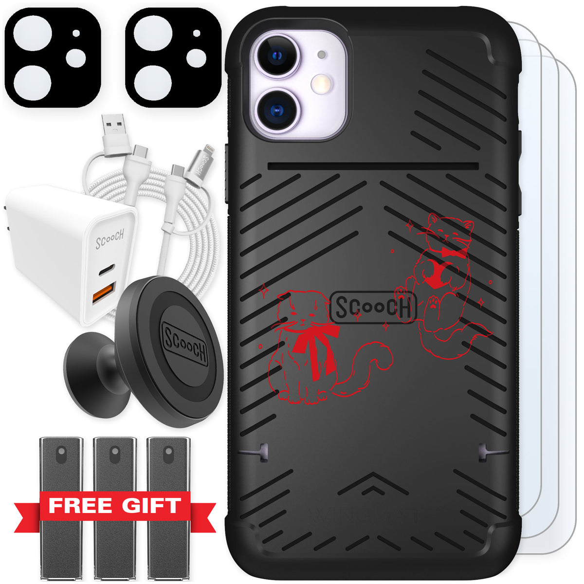 Scooch Wingmate Cupid's Cats for iPhone 11 — Ultimate Bundle