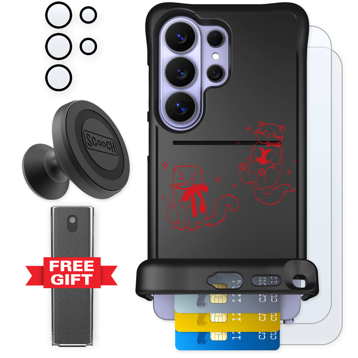 Scooch Wingmate Cupid's Cats for Galaxy S26 Ultra — Defender Bundle