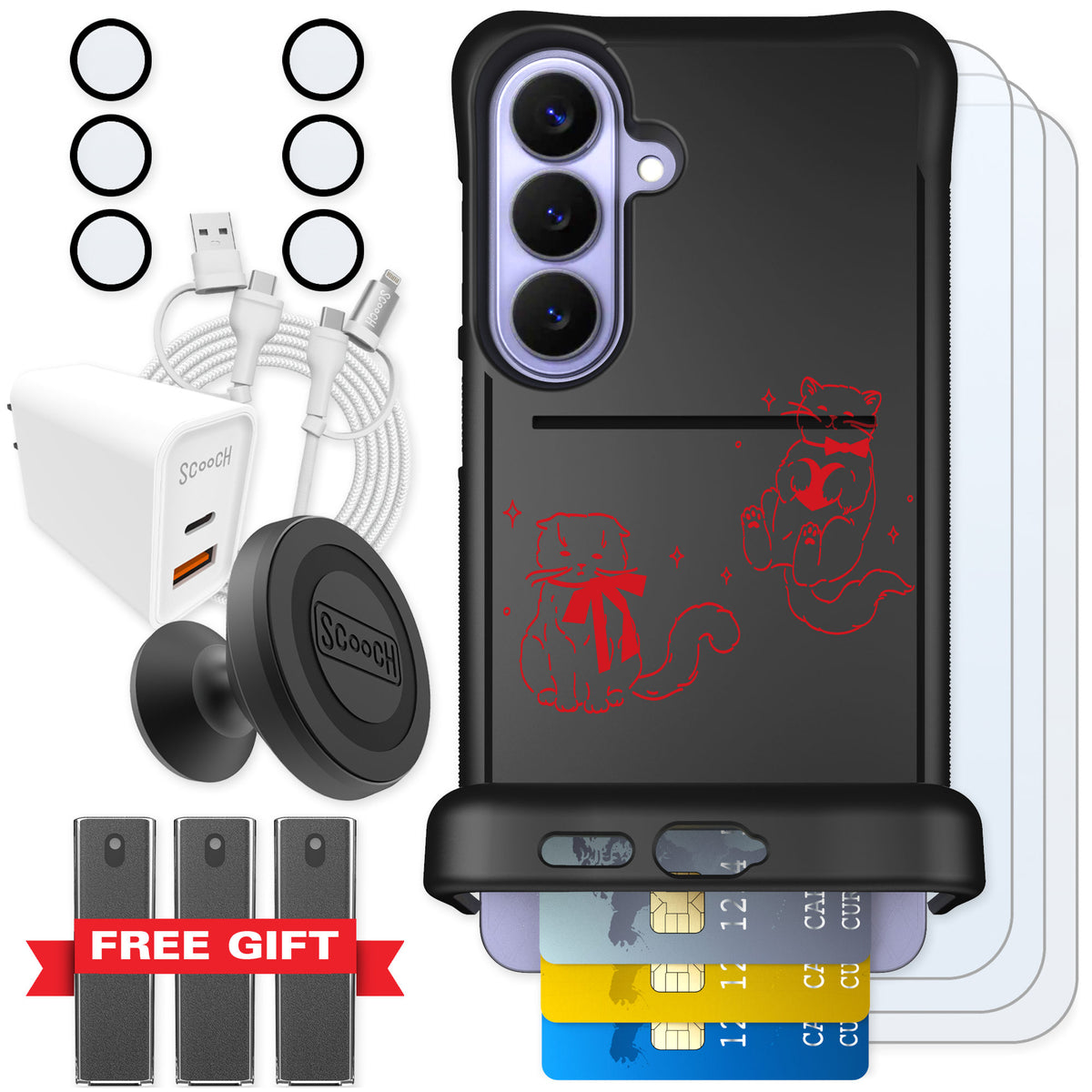 Scooch Wingmate Cupid's Cats for Galaxy S26+ — Ultimate Bundle