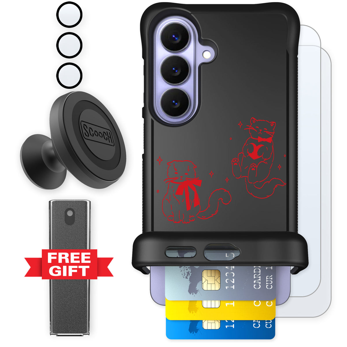 Scooch Wingmate Cupid's Cats for Galaxy S26 — Defender Bundle