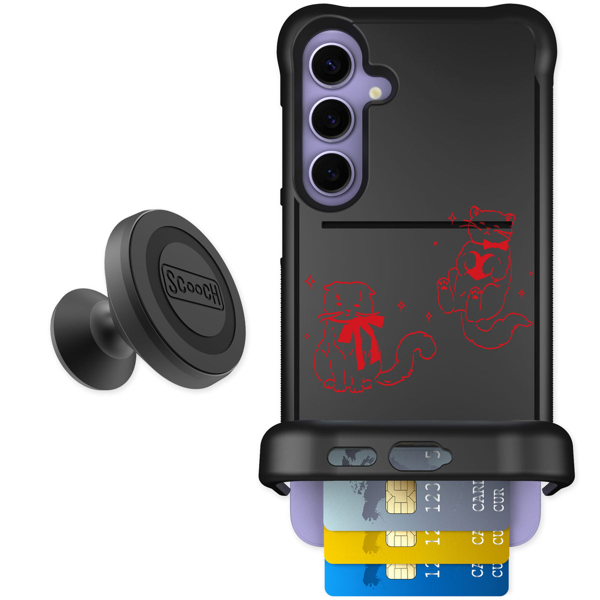 Scooch Wingmate Cupid's Cats for Galaxy S24+ — Starter Bundle