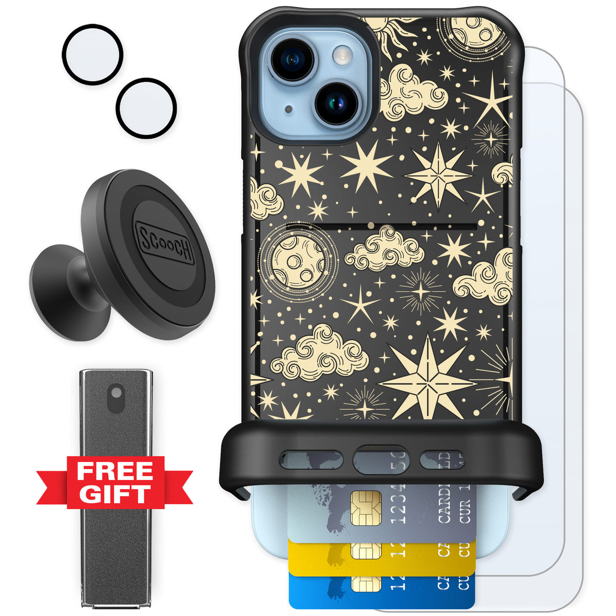 Scooch Wingmate Celestial Sleep for iPhone 14 Plus — Defender Bundle