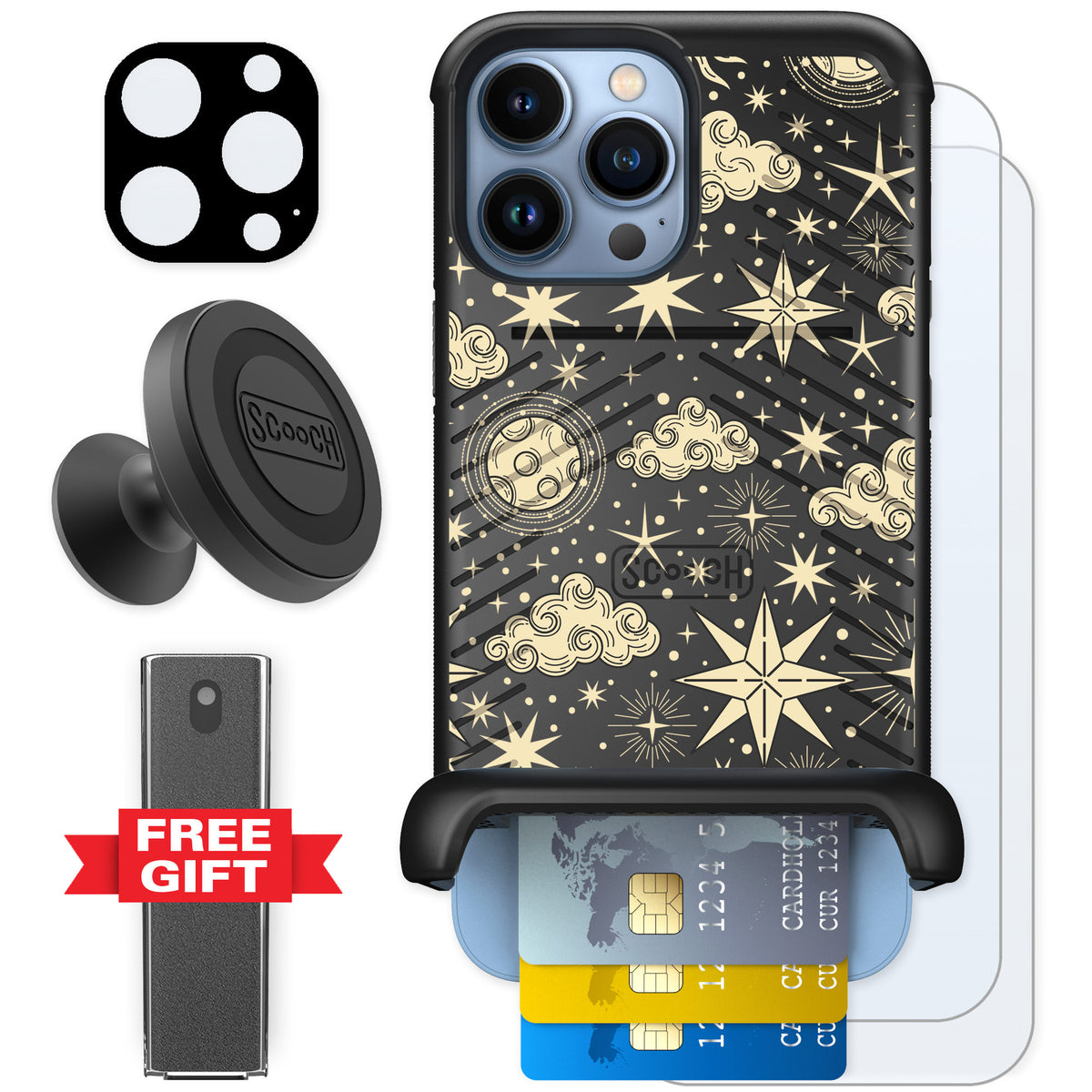 Scooch Wingmate Celestial Sleep for iPhone 13 Pro Max — Defender Bundle