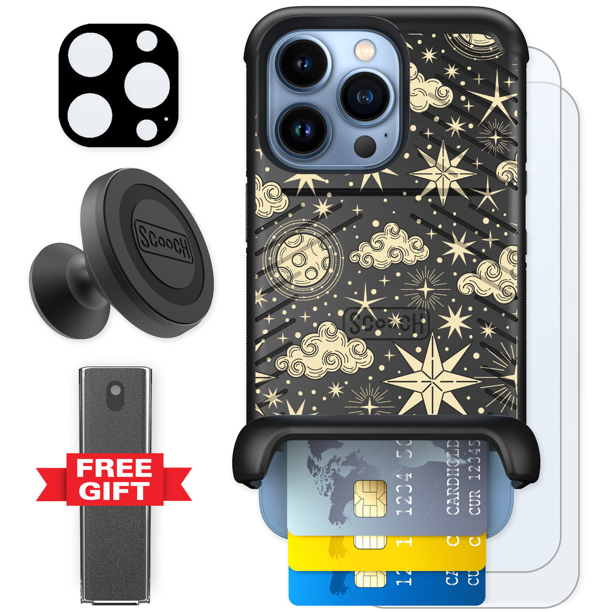 Scooch Wingmate Celestial Sleep for iPhone 13 Pro — Defender Bundle