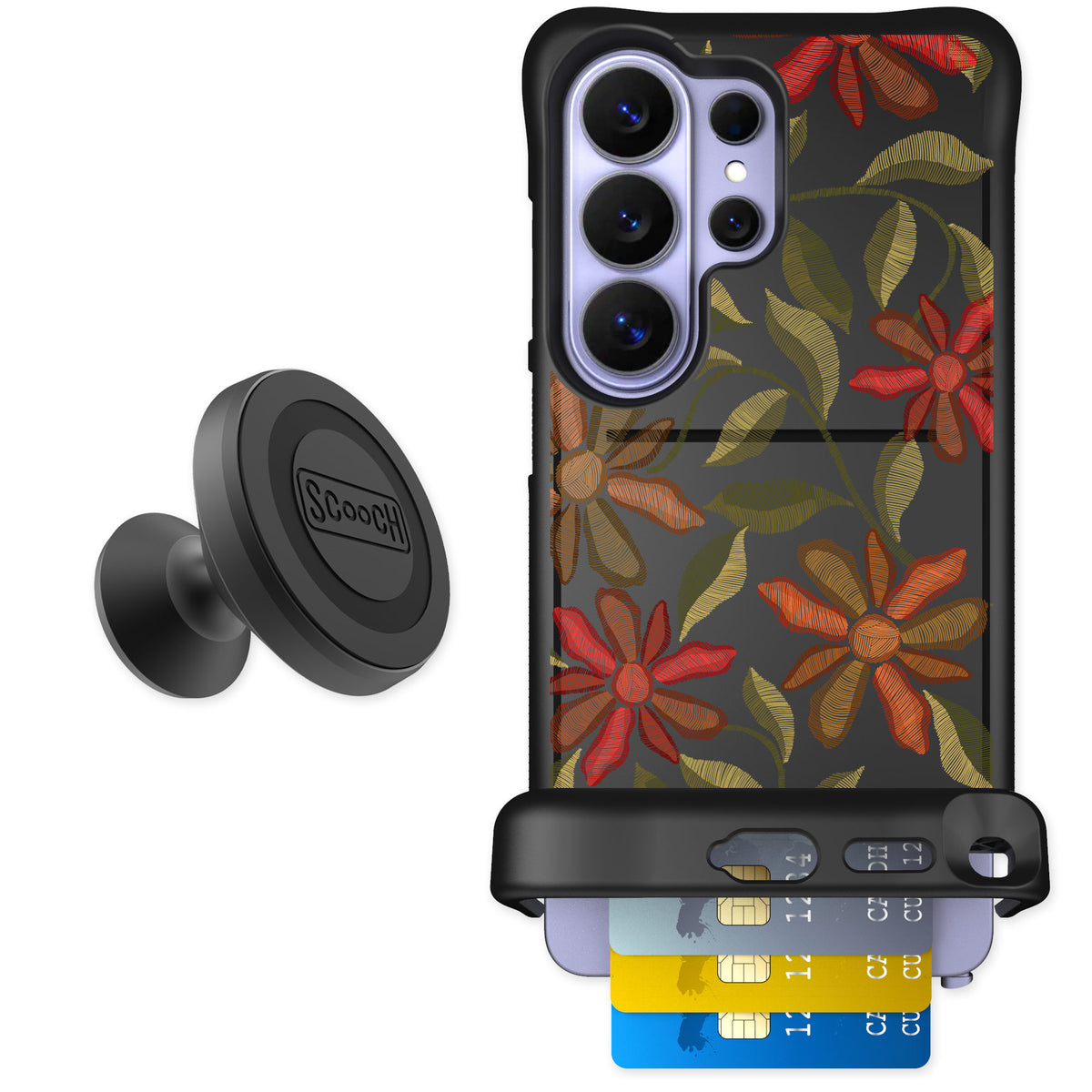 Scooch Wingmate Floral Tapestry for Galaxy S26 Ultra — Starter Bundle