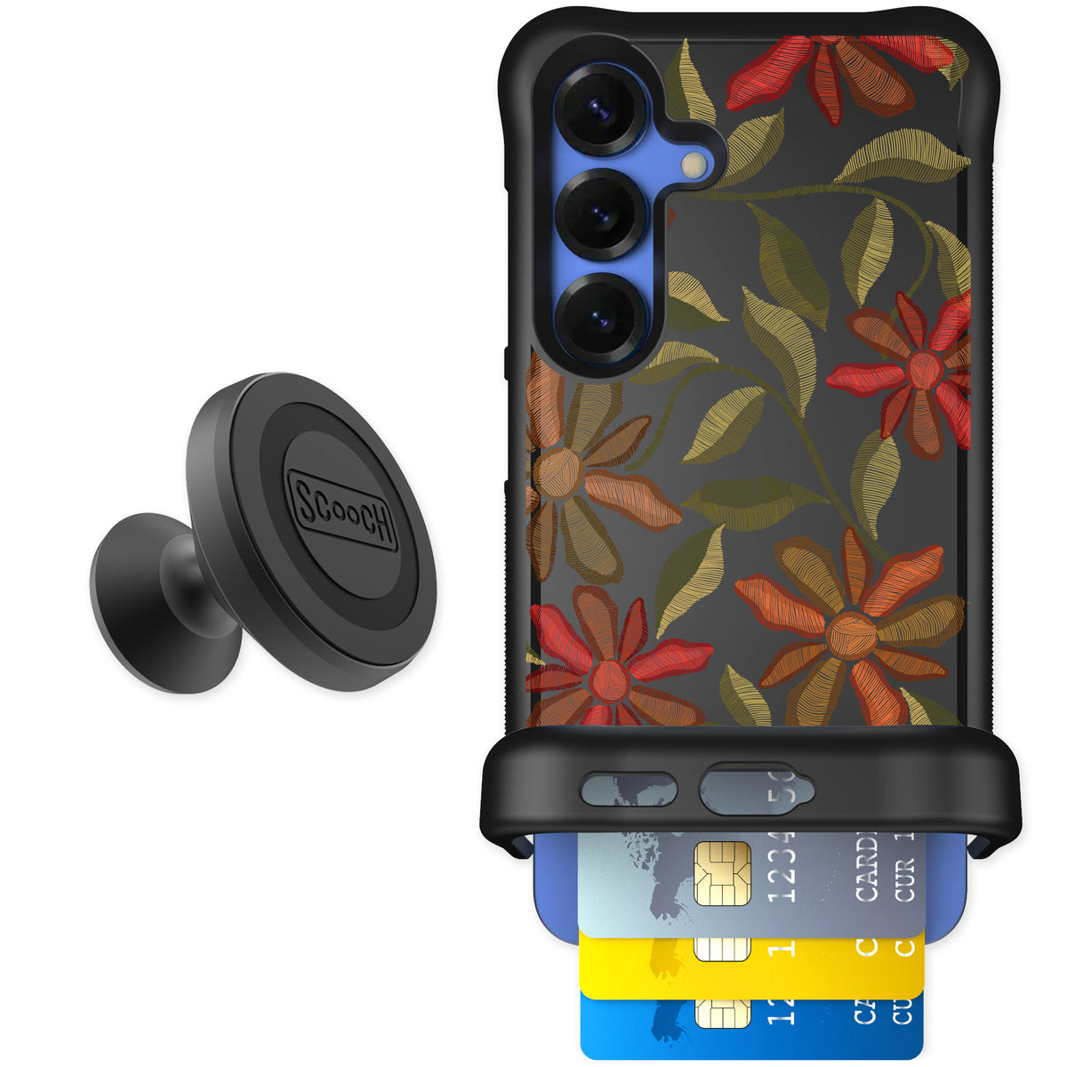 Scooch Wingmate Floral Tapestry for Galaxy S25 — Starter Bundle