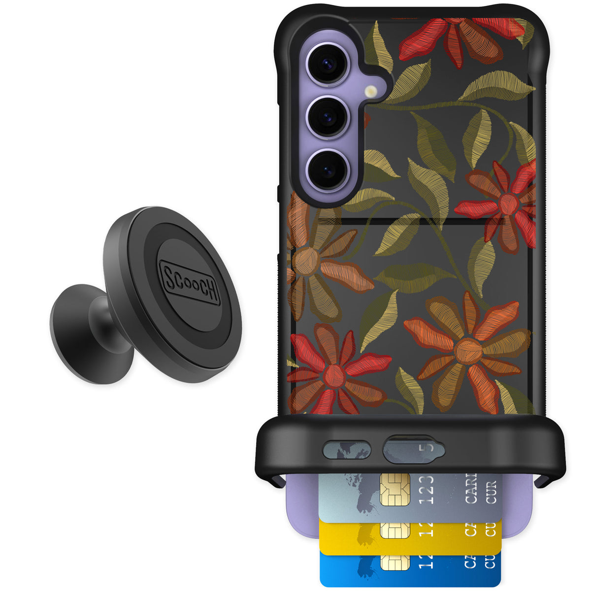 Scooch Wingmate Floral Tapestry for Galaxy S24+ — Starter Bundle