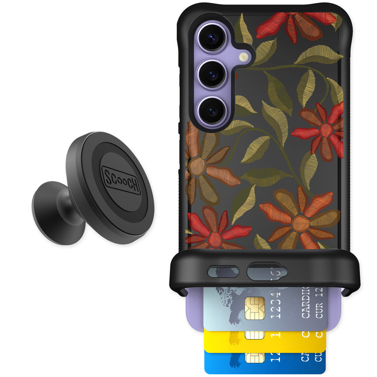 Scooch Wingmate Floral Tapestry for Galaxy S24 — Starter Bundle