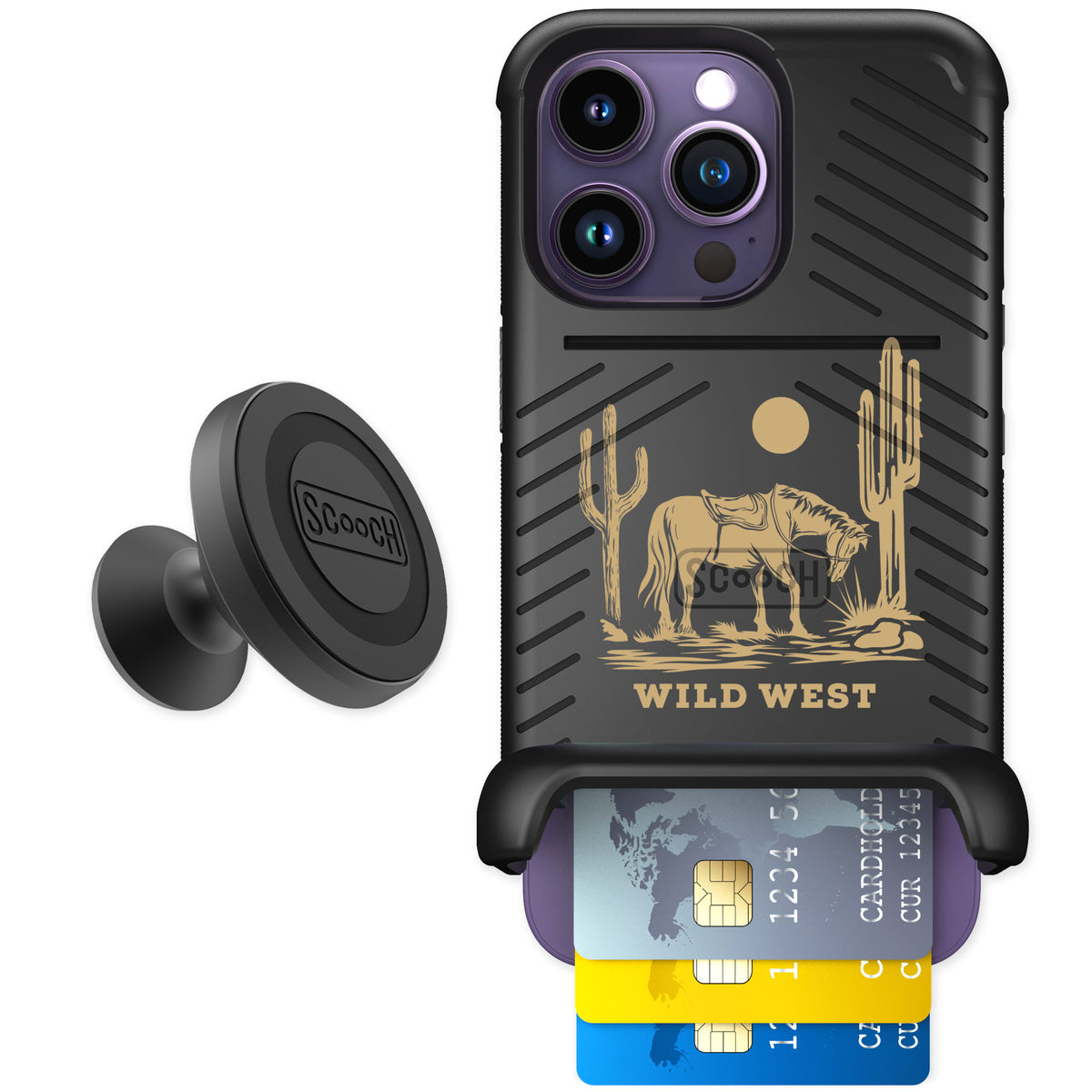 Scooch Wingmate Wild West for iPhone 14 Pro — Starter Bundle