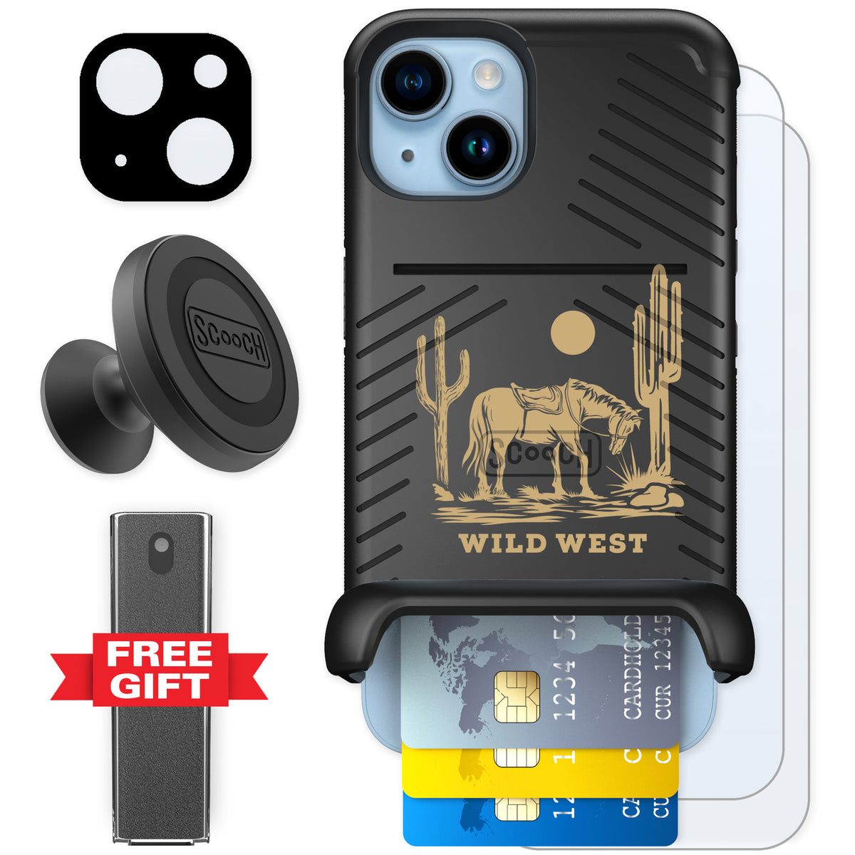 Scooch Wingmate Wild West for iPhone 14 — Defender Bundle
