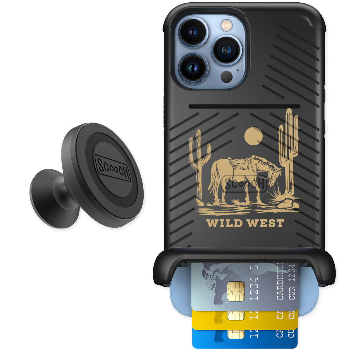 Scooch Wingmate Wild West for iPhone 13 Pro Max — Starter Bundle
