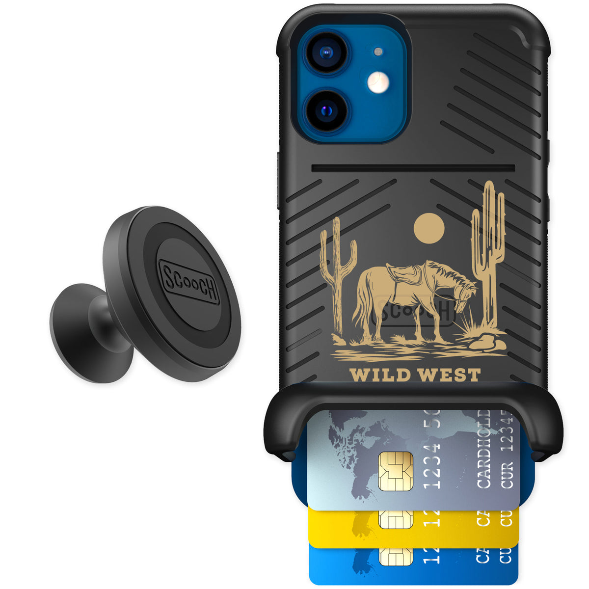 Scooch Wingmate Wild West for iPhone 12 mini — Starter Bundle