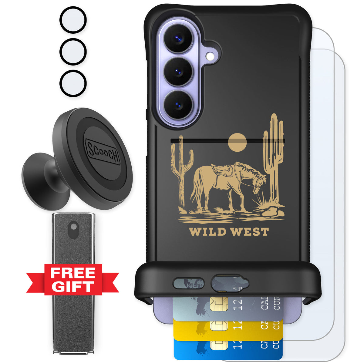 Scooch Wingmate Wild West for Galaxy S26+ — Defender Bundle