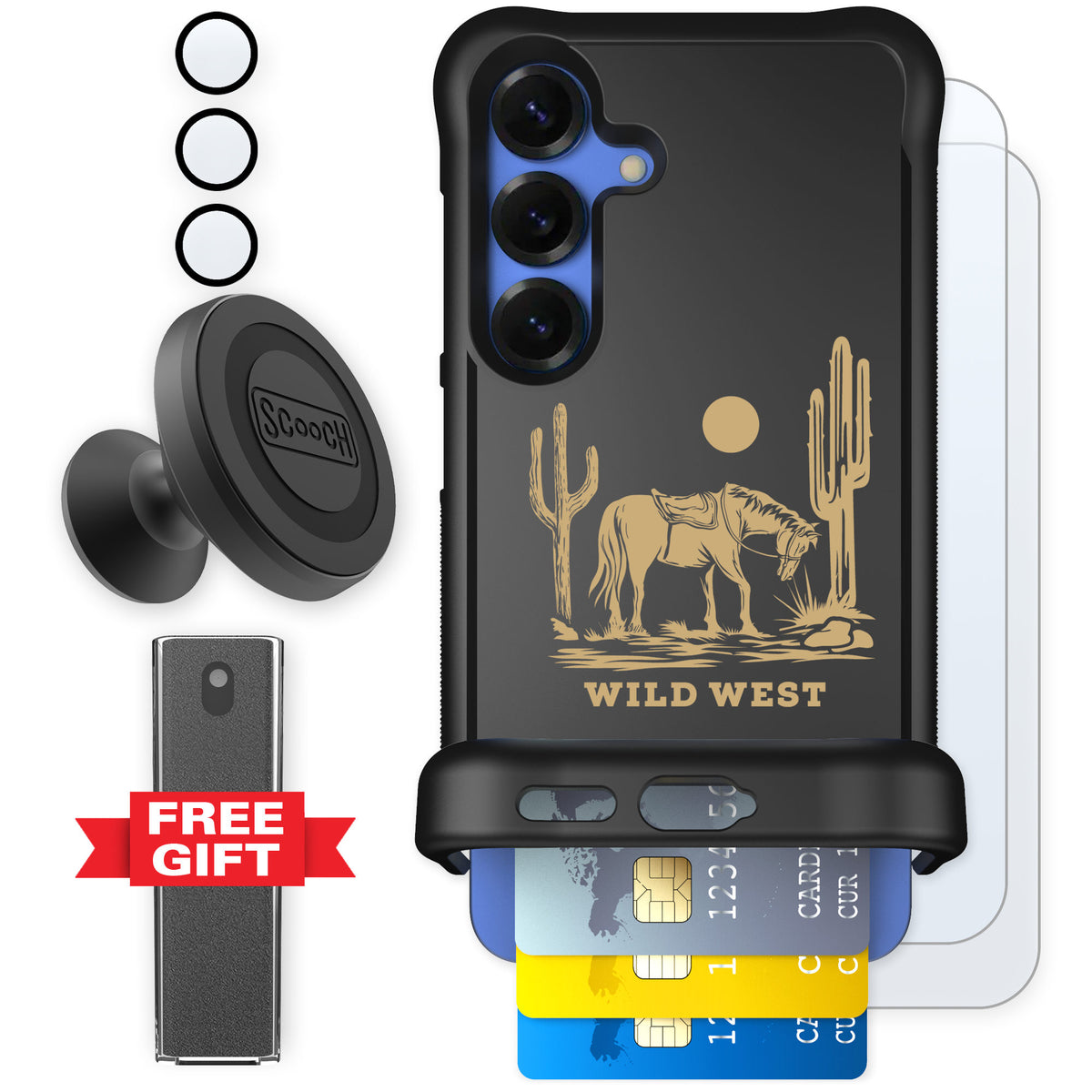 Scooch Wingmate Wild West for Galaxy S25 — Defender Bundle