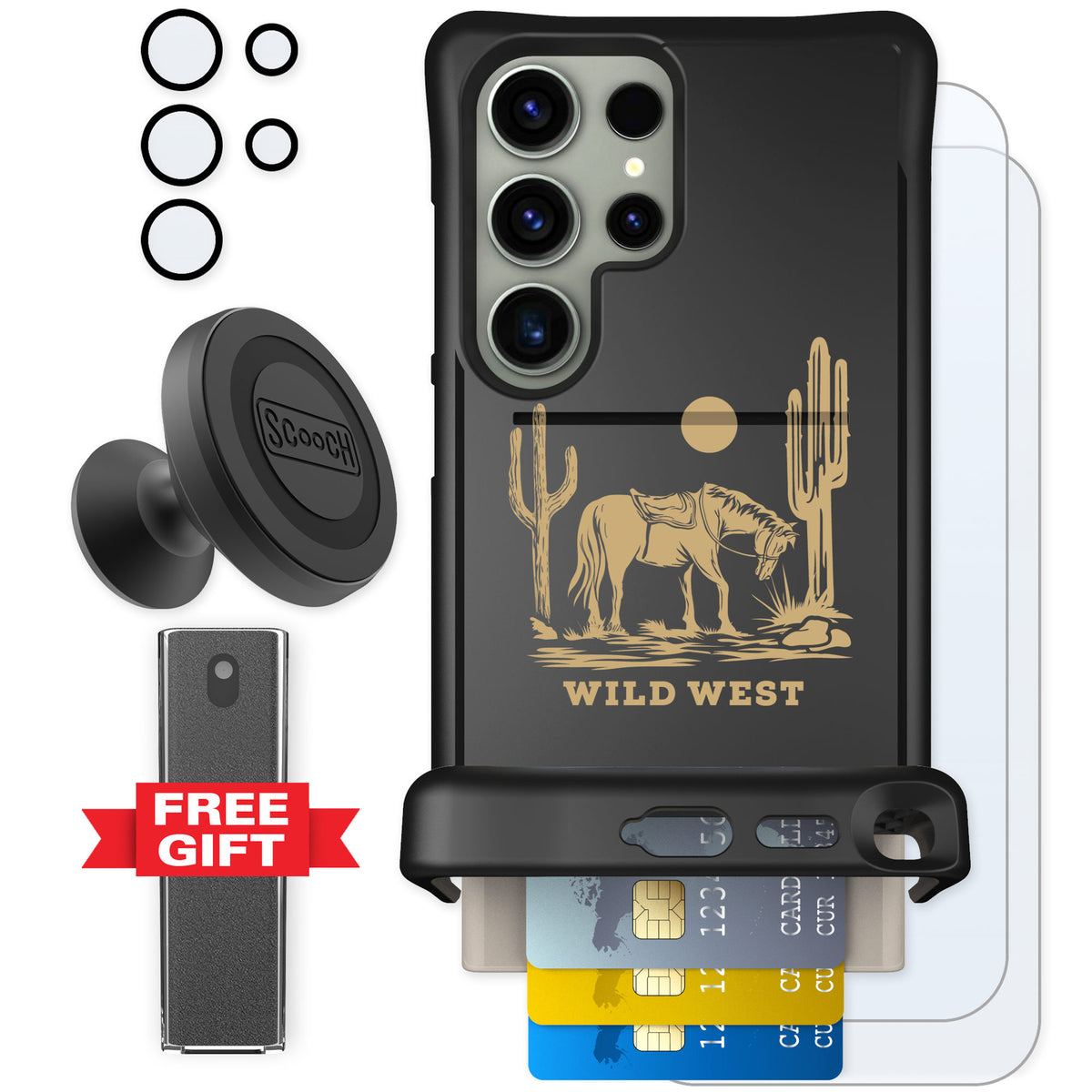 Scooch Wingmate Wild West for Galaxy S24 Ultra — Defender Bundle